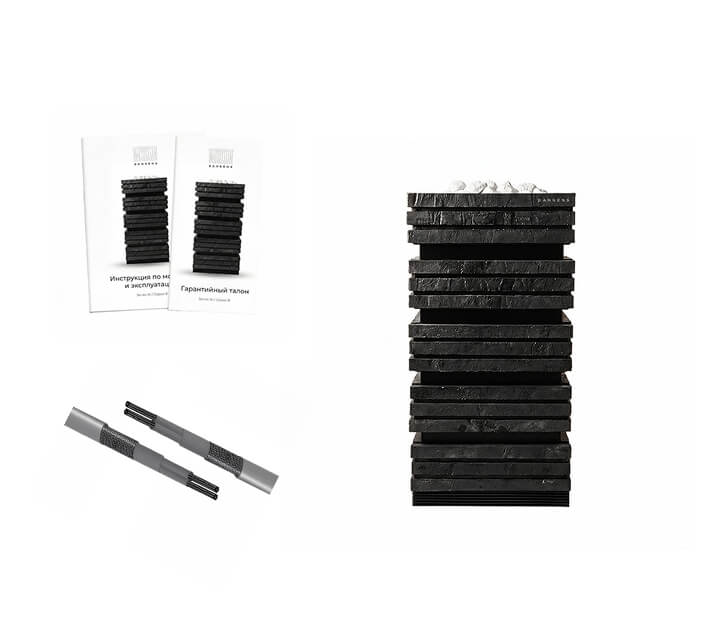 Электрическая печь для бани и сауны Sangens W12B Brick Graphite (Сангенс В12КИ Кирпич графитовый) i Электропечь Sangens W Brick Graphite для бани — кирпич графитового цвета, парная от 10 до 17 м³ (фото 4)