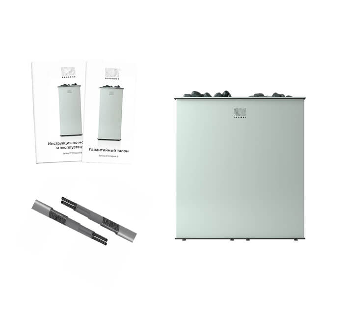 Электрическая печь для бани и сауны Sangens W30G Glass White (Сангенс В30С Стекло белое)-5 Электропечь Sangens W Glass White для бани — белое стекло, парная от 28 до 38 м³
